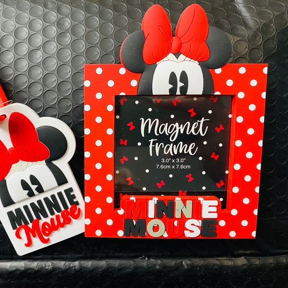 NWT Disney Parks Minnie Mouse Photo Frame and Luggage Tag Bundle - Picture 7 of 11